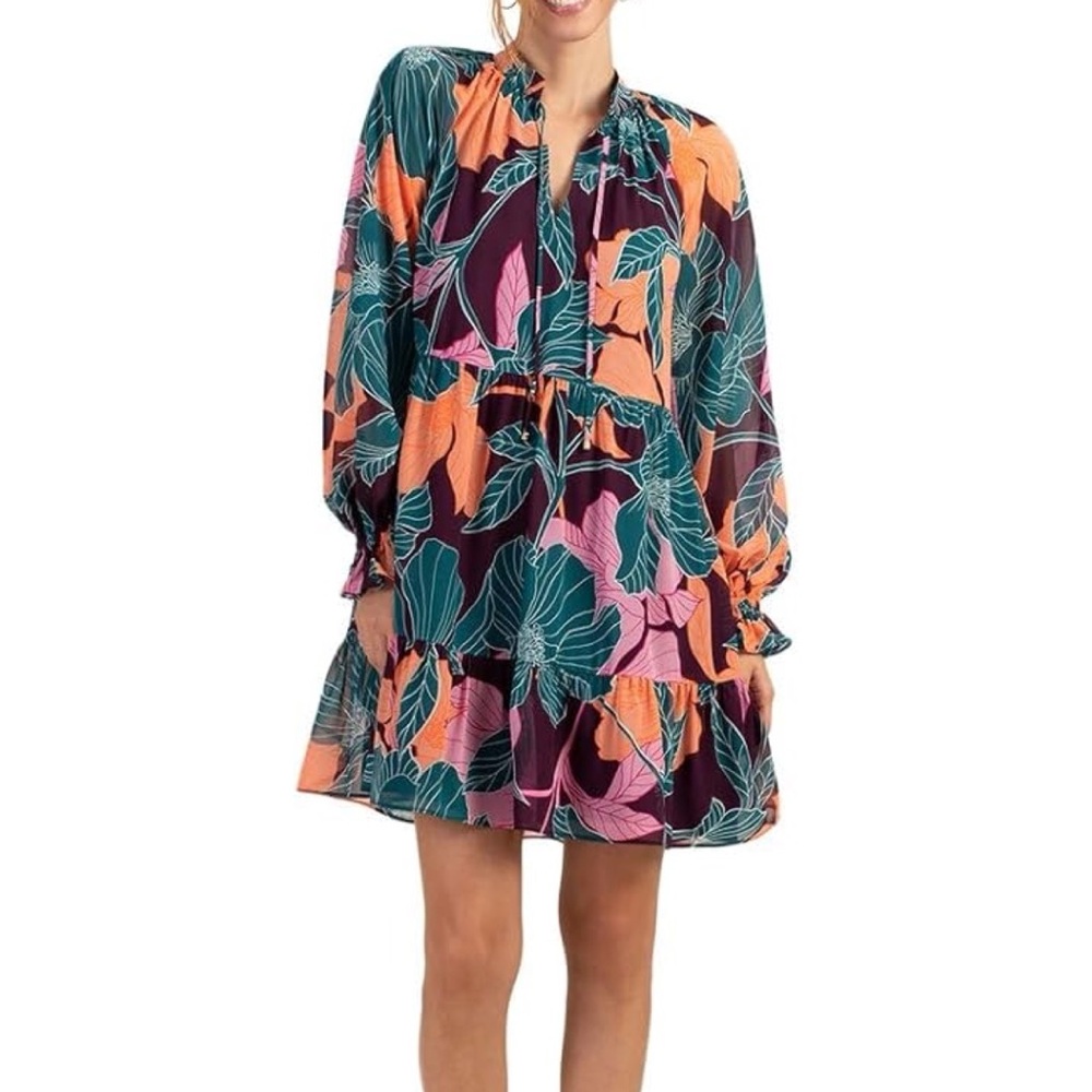 Trina Turk Rhapsodic Floral Print Women's Dress - Picture 1 of 12